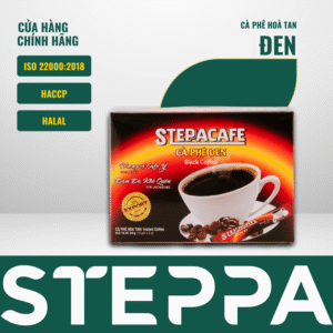 Cà phê đen hòa tan ĐEN - STEPPA CAFE - hộp 15 gói x 2g